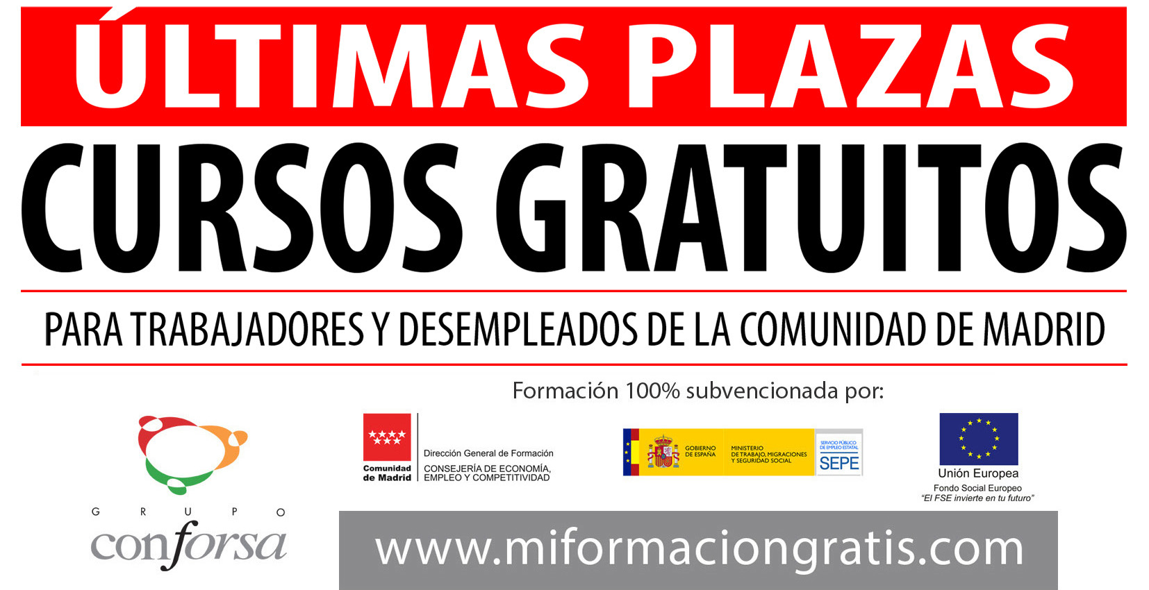Cursos gratuitos para trabajadores y desempleados de la Comunidad de ...
