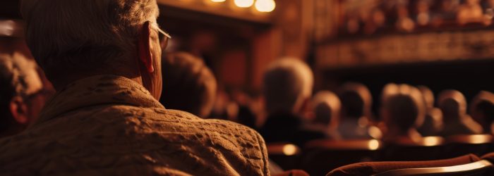 escenas-retro-del-dia-mundial-del-teatro-con-publico-sentado-en-la-platea-de-un-teatro