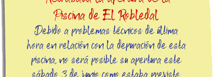 nota post-it piscina robledal